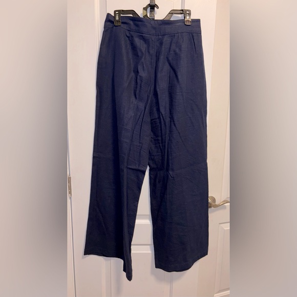 💙🦋NWT- Christian Siriano Wide Leg Linen Pants and Vest Set Navy Blue - Size 8 - Picture 6 of 8